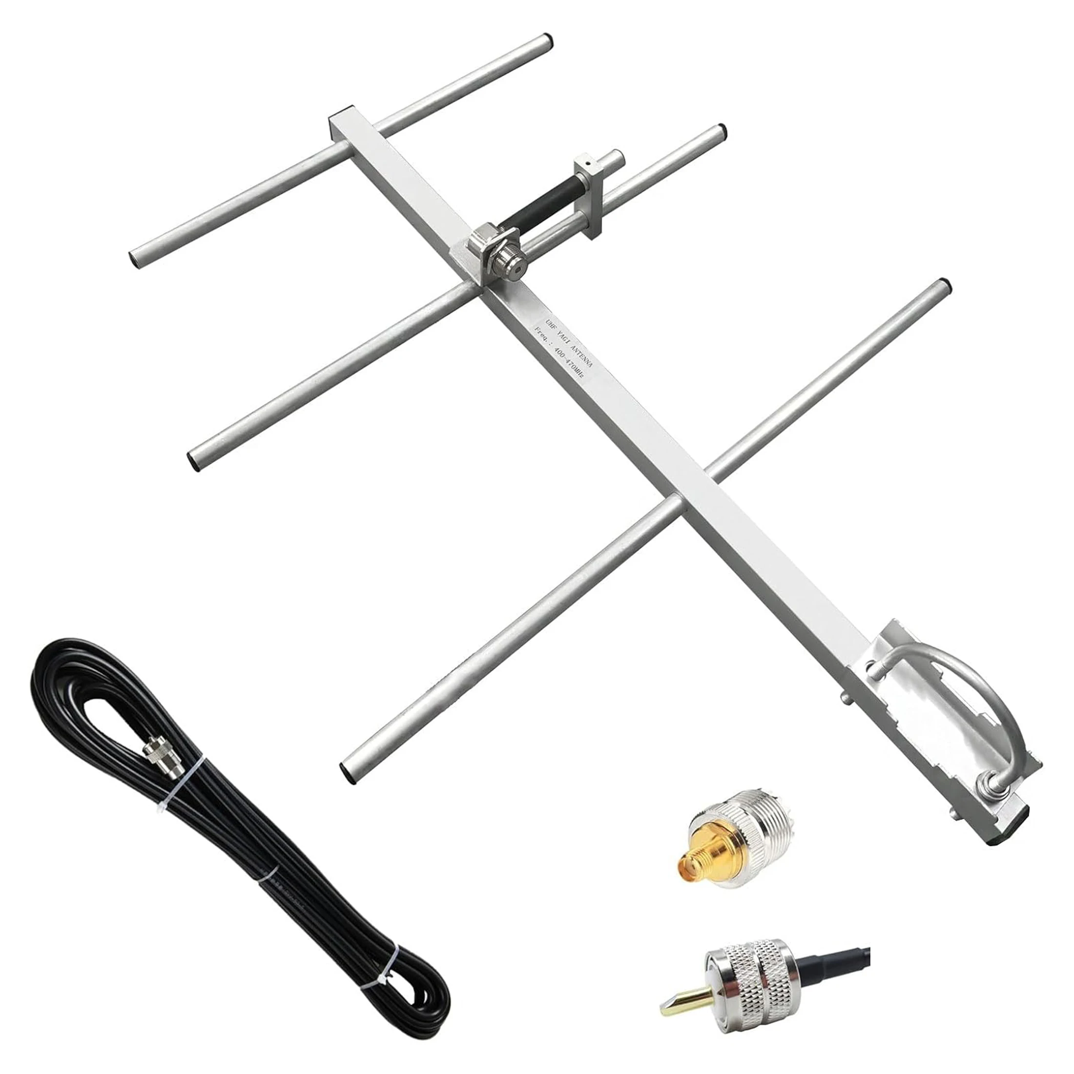 Фото Антенна Yagi UHF GMRS для базовой станции 400-470 МГц 7dBi для ретранслятора GMRS/любительского радио с 7-метровым коаксиальным кабелем SVY 50-3 PL- №1