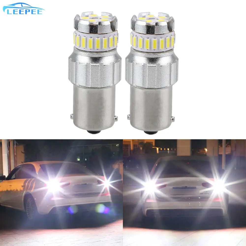 

Дневные ходовые огни DRL светодиодный лампы 3030 4014 SMD 6500K белые 12 В 2 шт. 1156 7443 3157/3156 T15 светодиодный ные лампы супер яркие