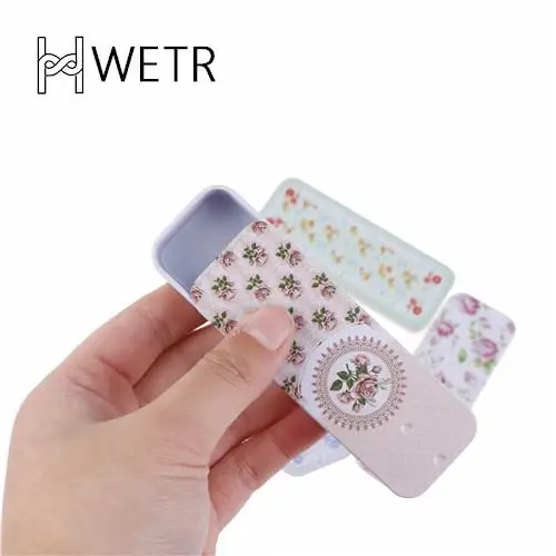 

1 шт., жестяная мини-коробка для ювелирных изделий, 9,2x3,2x1,5 см