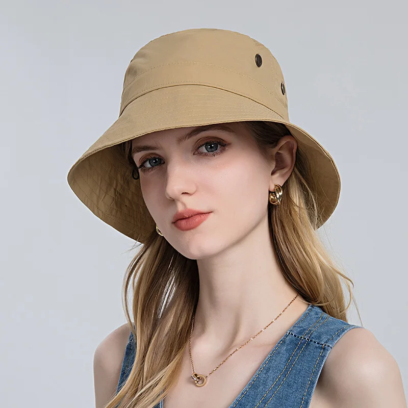 

Hat Women Summer Sun Beach Fisherman Cimbing Cap Upf50 Brim With String Breathable Quick-drying Outdoor Accessory