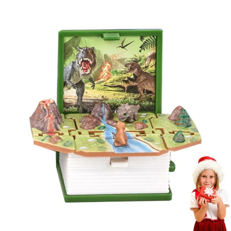 

Mini Dinosaurs Keychain Toys Dinosaur Folding Book Cute Dinosaurs Folding World Keychains For Birthday Goody Bag Filler Purse