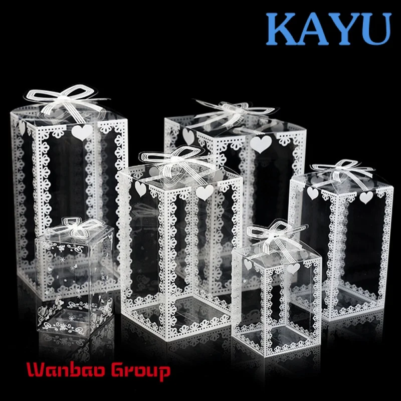 Clear PVC Box Packaging Wedding Christmas Favor Cake Packaging Chocolate Candy Dragee Apple Gift Event Transparent Box