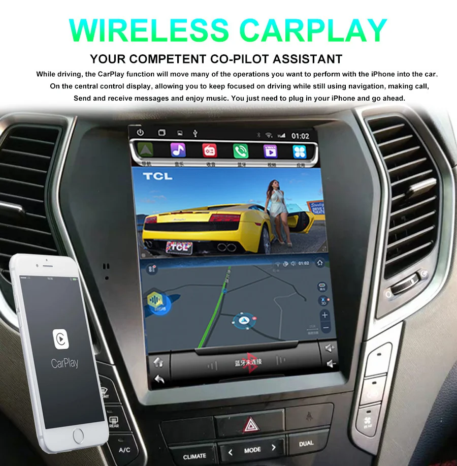 2 Din Android 12 Автомобильный радиоплеер GPS-навигация видео мультимедиа для Hyundai Santa Fe