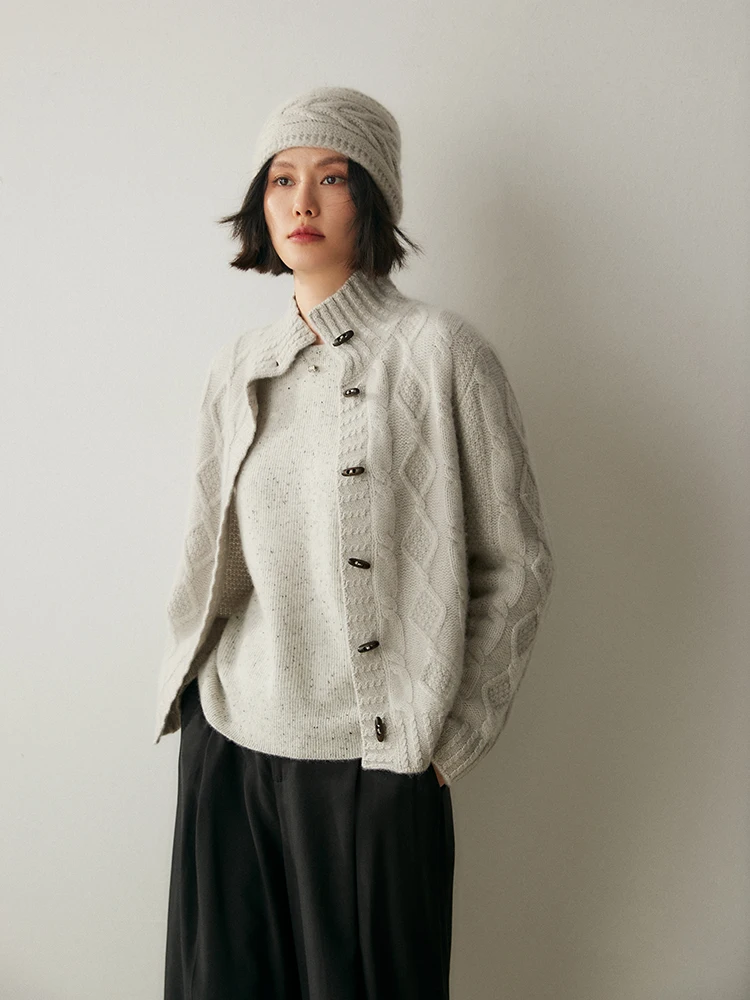 Новый Винтажный Женский кашемировый свитер 100% тяжелый вязаный кардиган с