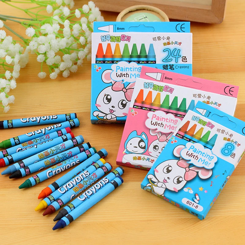 Children's crayons 8/12/24 color painting graffiti oil pastel set does not dirty hands kindergarten stationery activity prizes