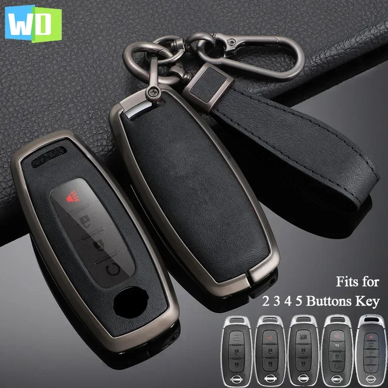 Чехол из цинкового сплава и кожи для автомобильных ключей Nissan Juke 2023 X-trail T33 Qasqhai J12