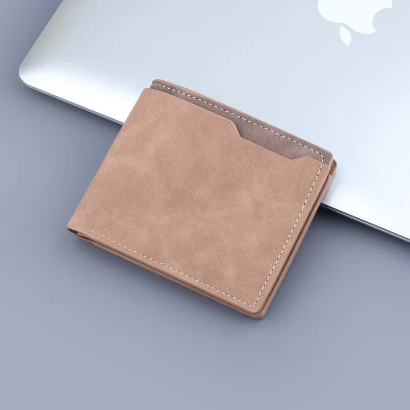 

2023 New Men's Short Wallet Two Fold Men's Half Fold Leather Leather Soft Leather Short Clip Men's College Money Wallet