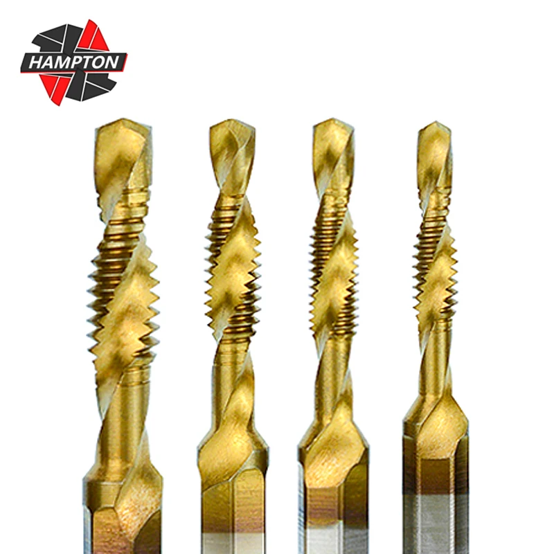 

HAMPTON NC Standard Thread Tap Drill Bit Set 6-32NC-1/4-20NC Hex Shank HSS Screw Compound Tap Screw Machine Plug Tap Hand Tools
