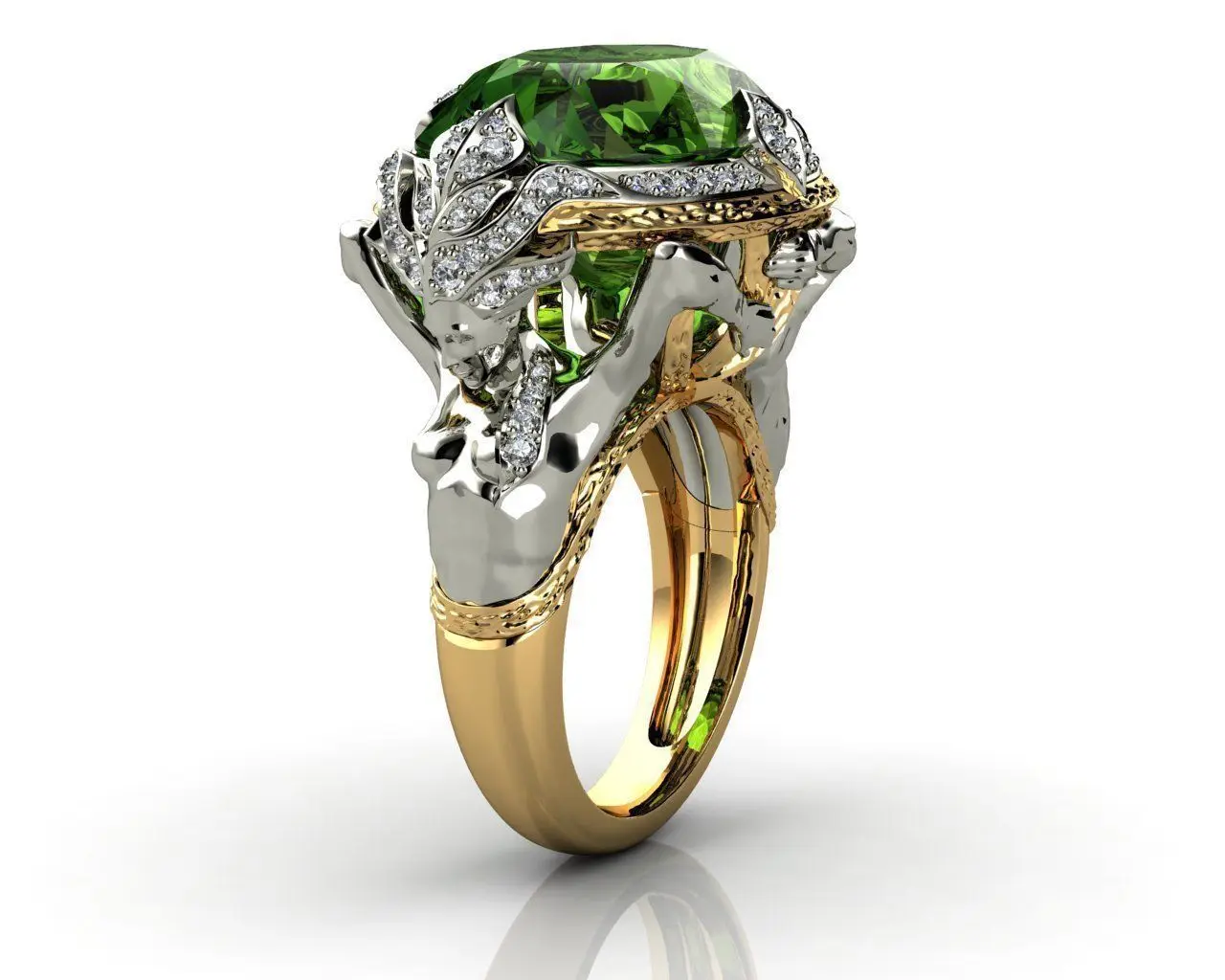 

Real 14K Yellow Gold Natural Emerald Gemstone Ring for Women Hip Anillos De Bijoux Femme Jewellery Bizuteria 14K Gold Rings Box