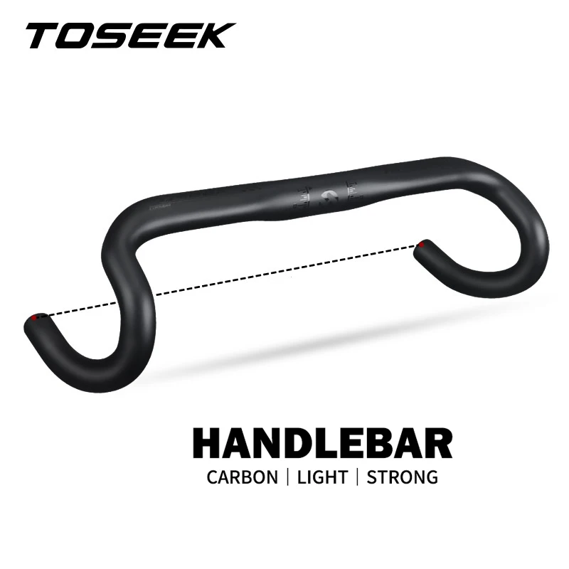 

TOSEEK Full Carbon Road Handlebar Ultralight 400/420/440mm External Routing Matte Bicycle Bent Bar Cycling bike Accessories