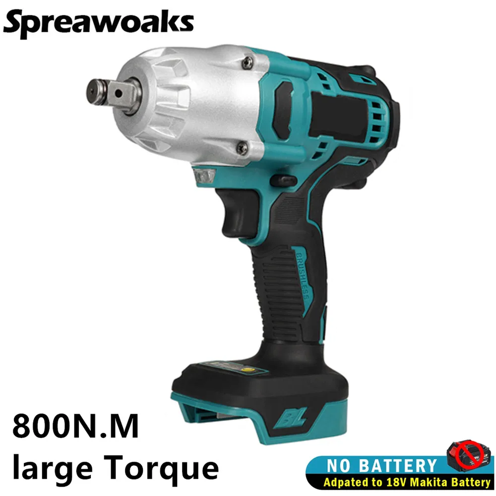 Ударный гайковерт 800 нм бесщеточный, высокий крутящий момент, 4 передачи, регулировка 1/2 дюймов, для ремонта автомобилей Makita 18 в