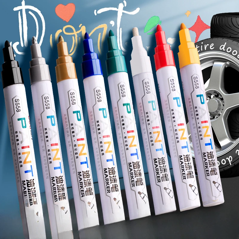 8-color Paint Pen  with 2.0mm Refill, Non Fading, Waterproof, and Oil Resistant Industrial Tire Tracing and Repair Marker Pen