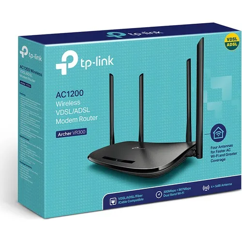 TP-Link Archer VR300 AC 1200 Мбит/с беспроводной волоконно-оптический/VDSL/ADSL модемный