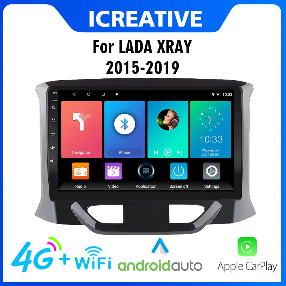 

For LADA XRAY 2015-2019 2 Din 4G Carplay Android Car Radio GPS WIFI Multimedia Player FM Bluetooth Autoradio Head Unit