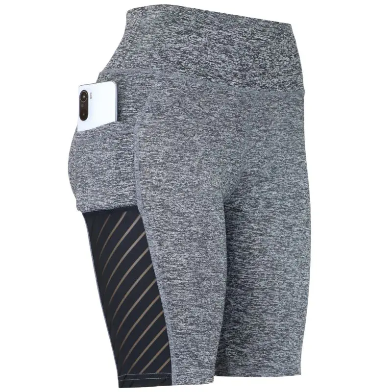 

Штаны Для Йоги из полиэстера с высокой талией, подтягивающая бедра сетчатая сращивающаяся спортивная одежда в горошек серого цвета