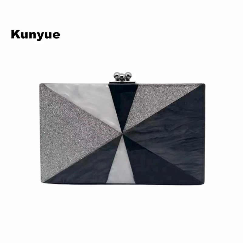 Дизайнерская Женская акриловая вечерняя сумка модный треугольный клатч в стиле
