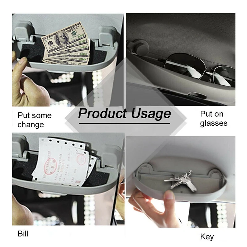 Автомобильный держатель для солнцезащитных очков коробка хранения Аксессуары