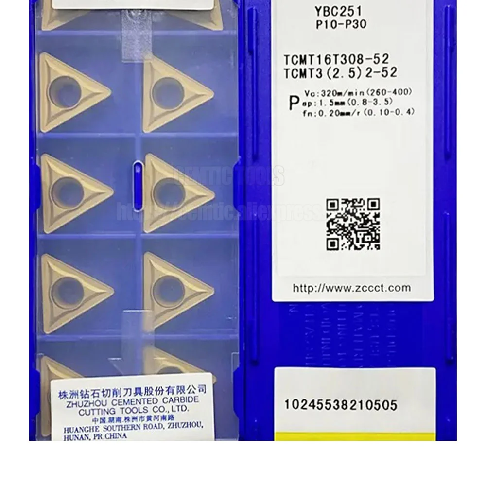 

ZCC 10 шт./лот TCMT16T308-52 YBD151 YBM251 YBC251 YBC151 карбидные Токарные вставки с ЧПУ