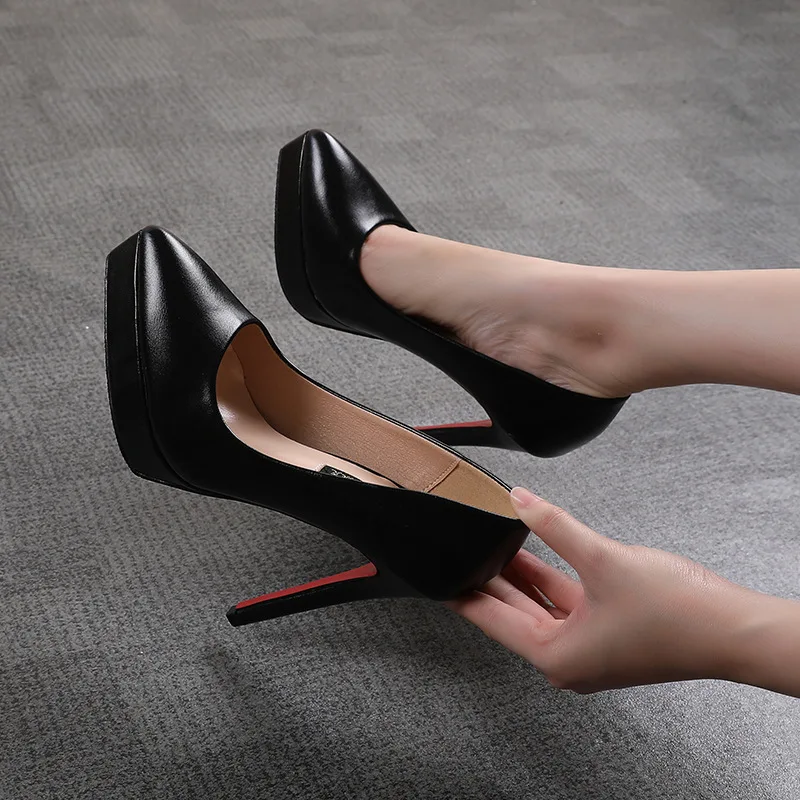 

Sexy Pointed Toe Platform High Heels 12Cm Thin Heel Womens Pumps Fashion Small Size Lady Single Shoes Party Dress Shoes
