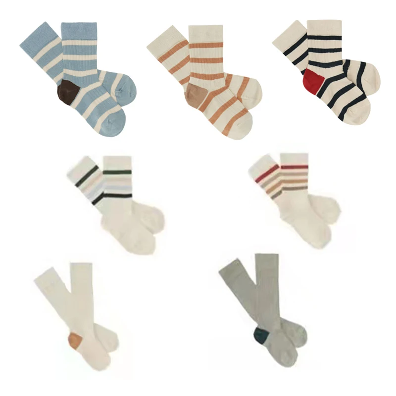 

Newborn Baby Floor Socks 2022 FUB Brand New Summer Autunm Stripe Toddler Girls Knee High Socks Kids Boys Tube Socks Design