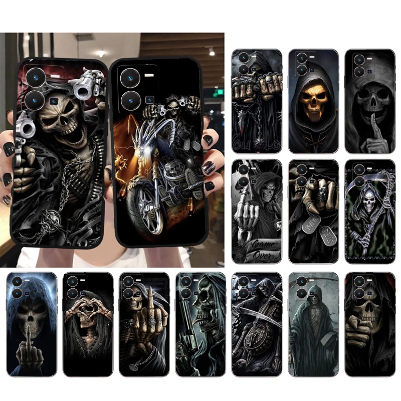 

Grim Reaper Skull Art Phone Case for VIVO Y53S Y33S Y22S Y11S Y31 Y21 Y70 Y20 Y21S Y72 Y35 Y51 Y01 V23E V21 V23 V21E Funda