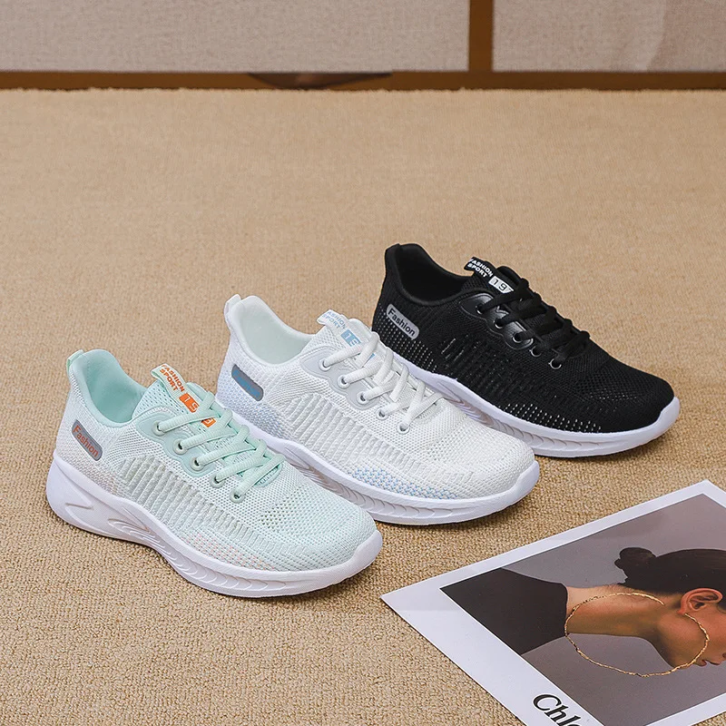 Non-Slip Breathable Sneakers Women's Casual Shoes Student Sneakers Fashion Ladies Travel Shoes Round Toe Lace Up Footwear