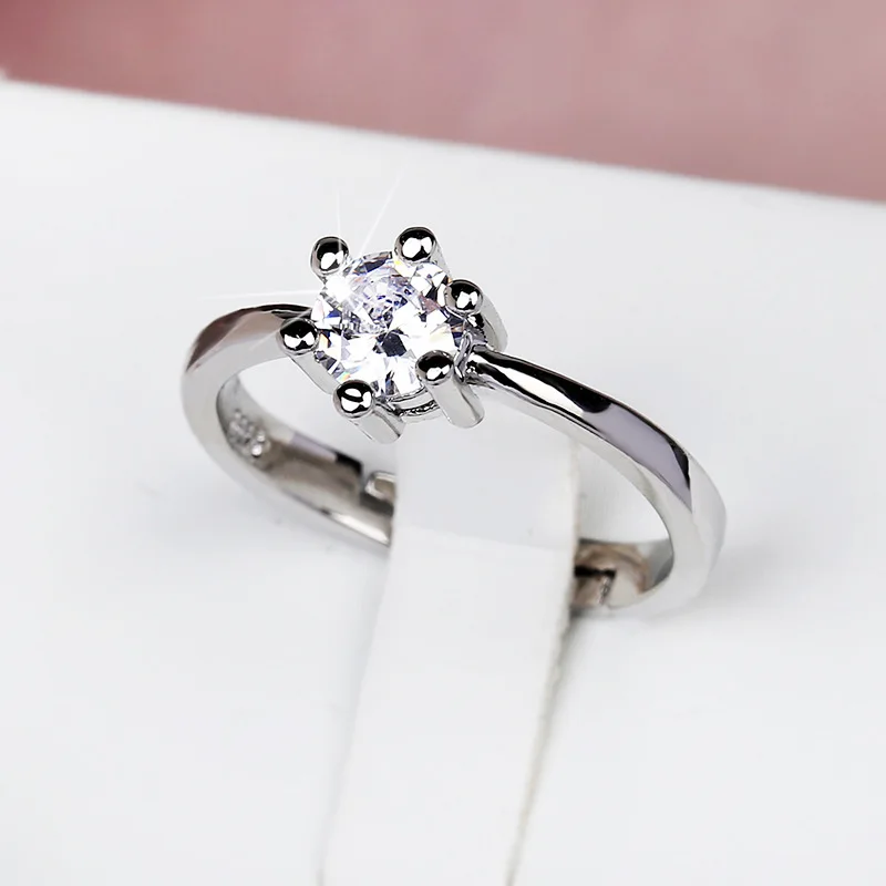 

Classic 925 Sterling Silver Origin Diamond Ring for Women Wedding Bands Engagement Silver 925 Jewelry Anel Gemstone Rings