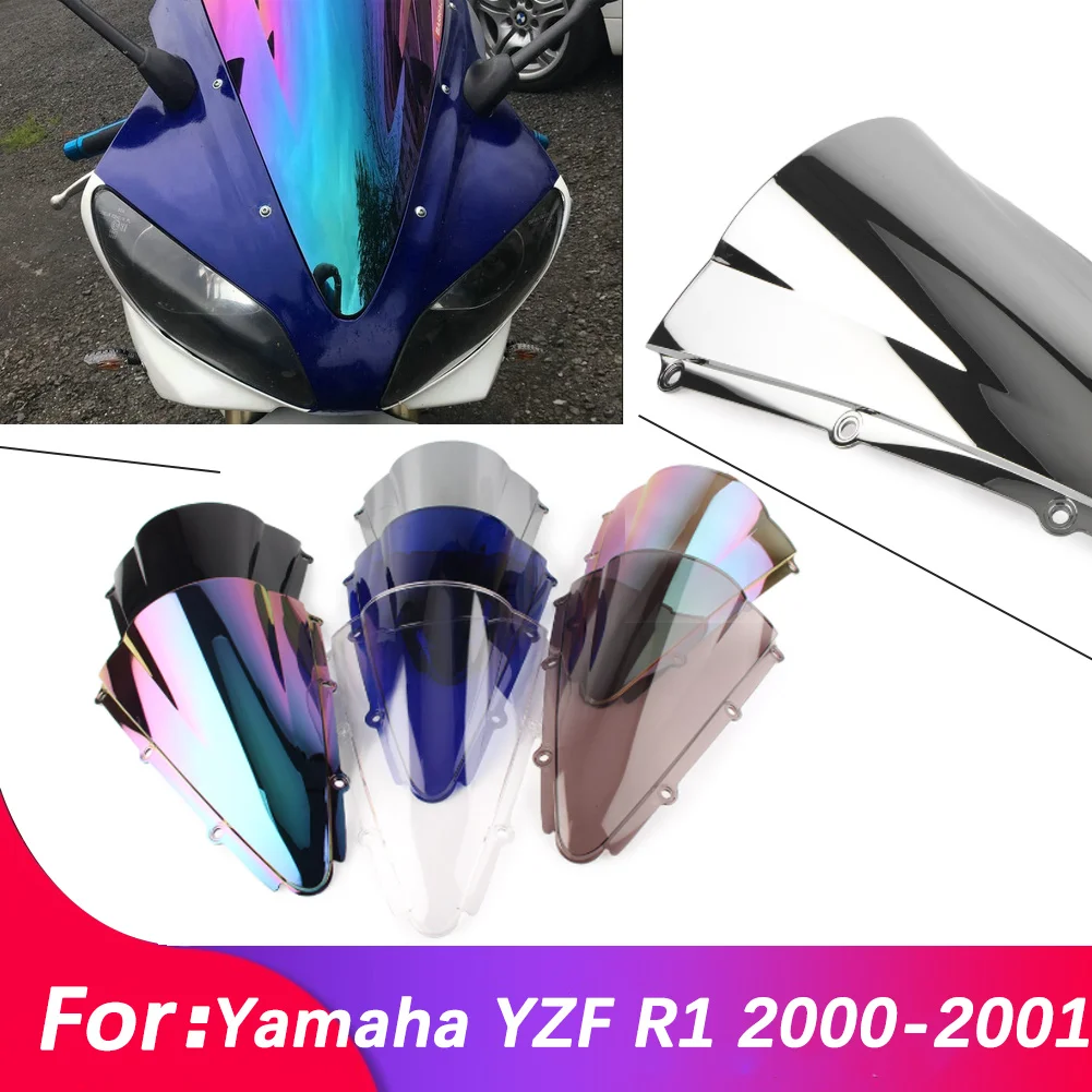 

Windshield For YAMAHA YZF R1 1000 YZFR1 2000-2001 Double Bubble WindScreen Motorcycle Accessories Fairing Deflector