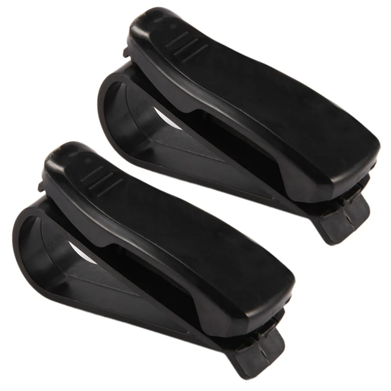 

2X Car Clamp Clip Holder Sunglasses Billet Card For Auto Truck Black