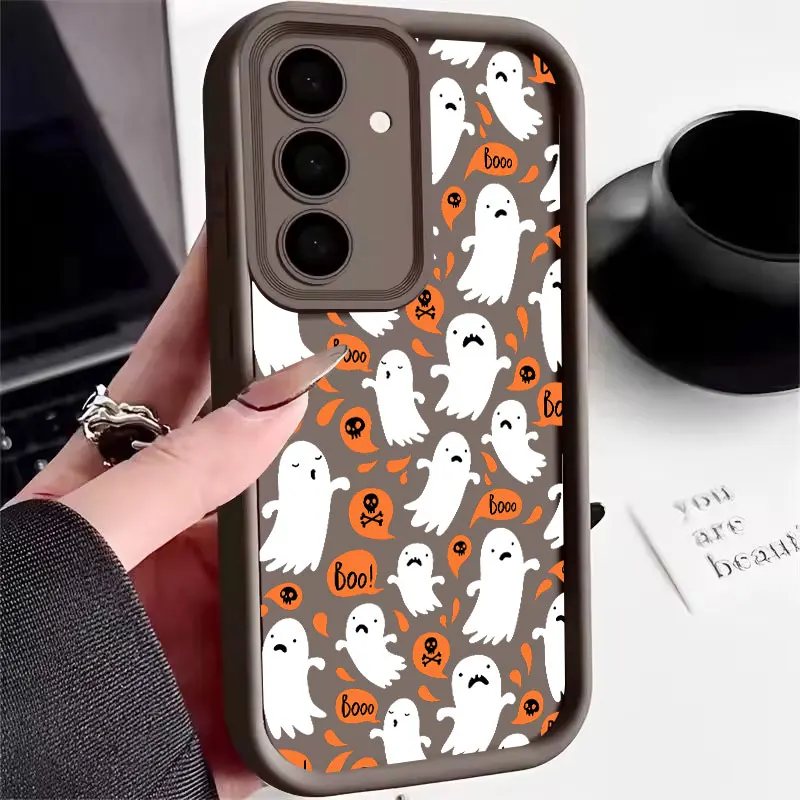 Чехол Halloween Happy Ghost S26 Ultra для Samsung Galaxy S26 S25 S24 S22 S23 Ultra S21 Plus S20 FE с защитой камеры, мягкий чехол. (art.: 3920dd119701b) - 3920dd119701b