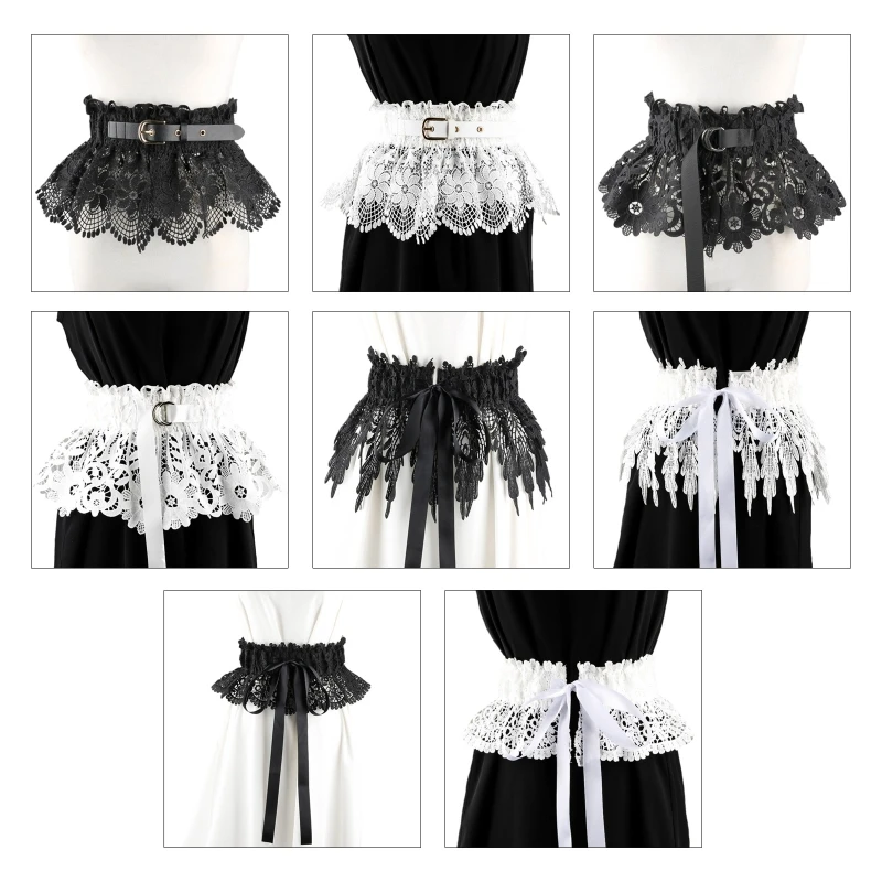

Q39C Waist Corsets for Girl with Ruffle Edge Elastic Corset Sexy Bustier Lingerie