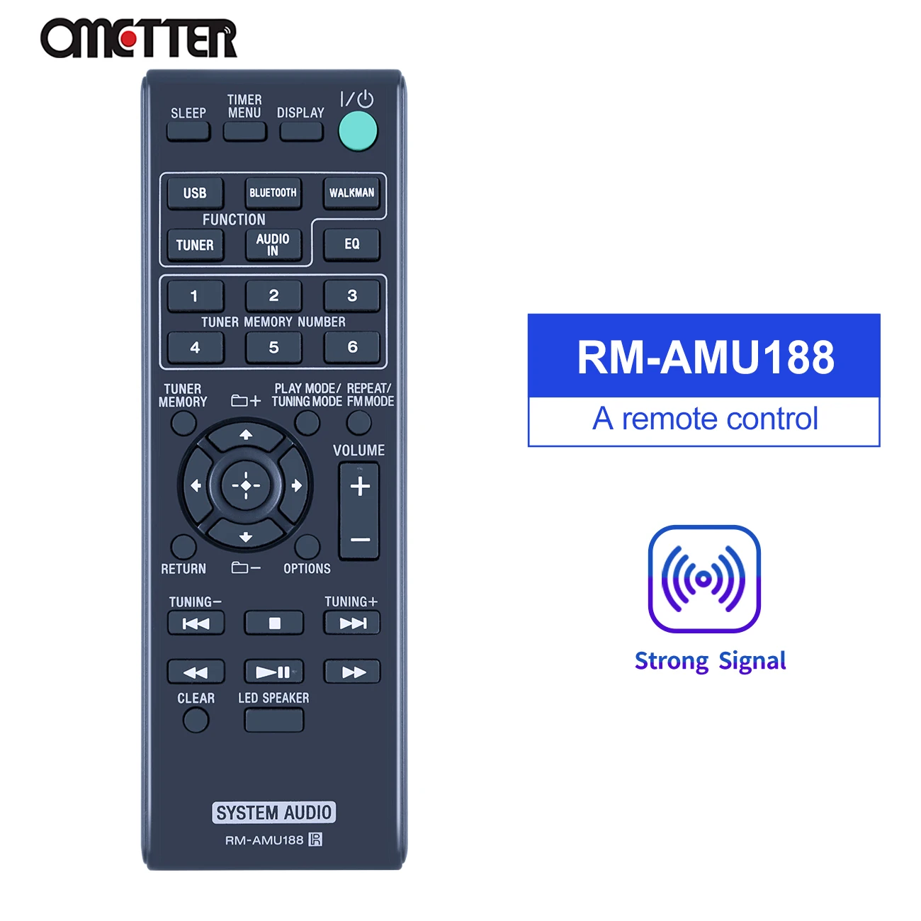 

Remote Control For Sony RM-AMU188 RM-AMU187 GTK-N1BT Music Hi-Fi Shelf System