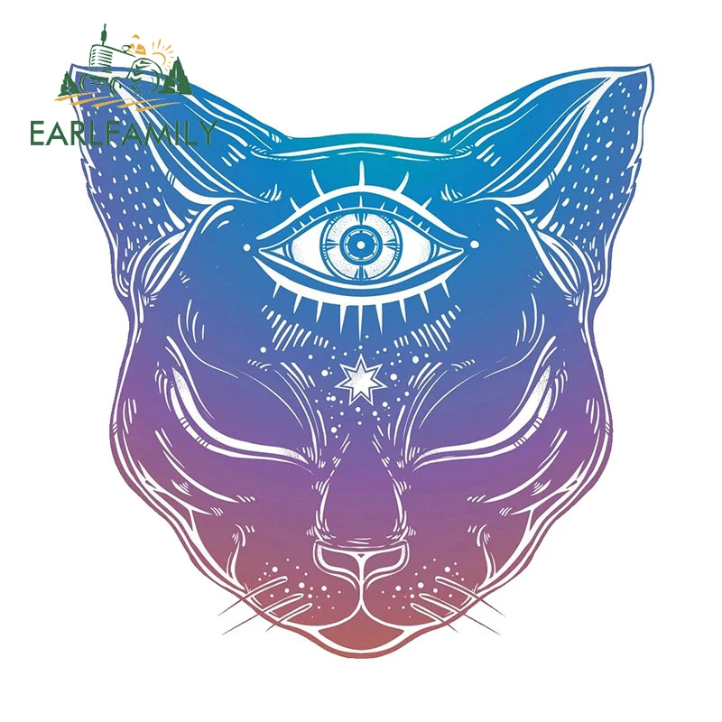 

EARLFAMILY 13 см x 12,5 см для египетского кота виниловые автомобильные наклейки индивидуальные печать окна декоративные наклейки для автомобиля