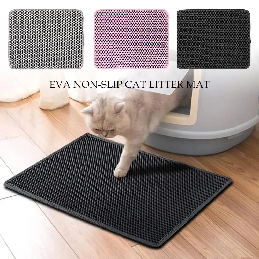 

Double Layer EVA Cat Litter Mat Pad Waterproof Non-slip Sand Basin Filter Kitten Dog Washable Mattress Floor Mat For Pet Cl B5U2