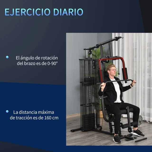 Abdominales En Casa Máquina De Musculación HOMCOM Multiestación