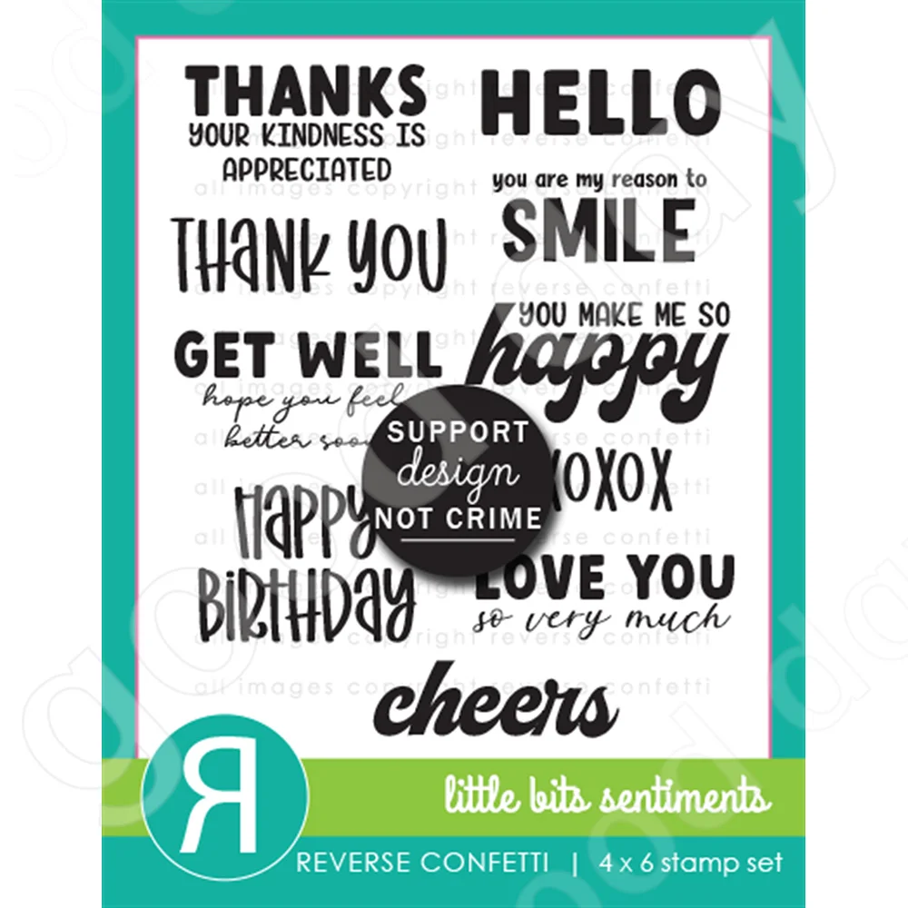 

New 2022 Little Bits Sentiments Clear Stamps Scrapbook Diary Decoration Stencil Embossing Template Diy Greeting Card Handmade