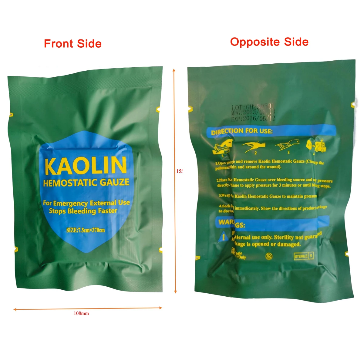 Тактическая Военная Аптечка С Кровоостанавливающей Марлей Kaolin Z-fold Растворяемая