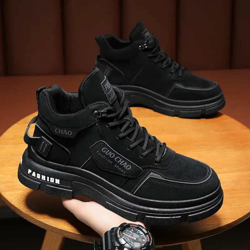 Мужские повседневные кроссовки удобные высокие ботильоны высокого качества