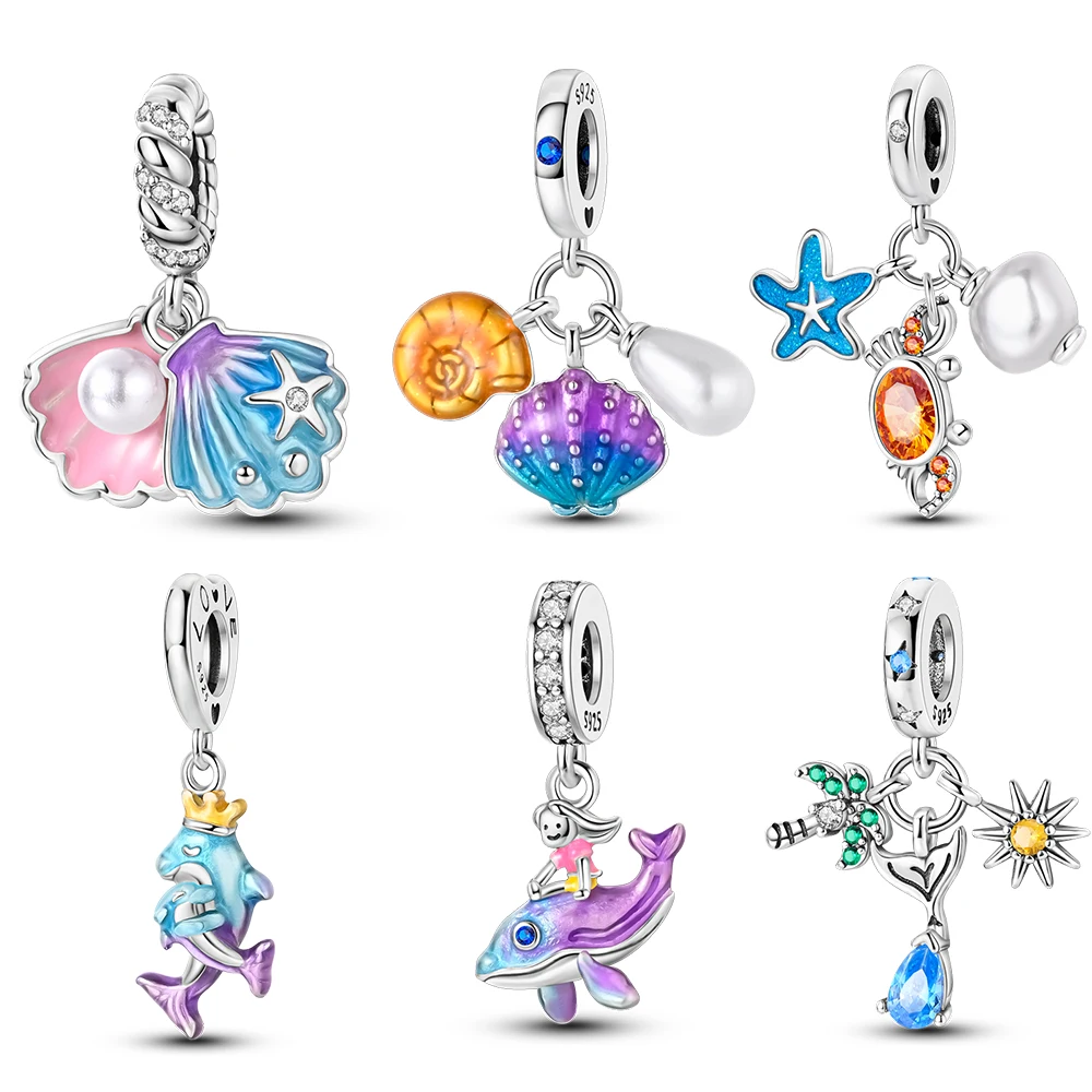 Стерлингового Серебра 925 пробы 2024 мечтательный жемчужный кулон в форме ракушки