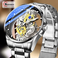 shuorui brand best selling mens waterproof watch luxury skeleton dial design watch fashion trend quartz watch