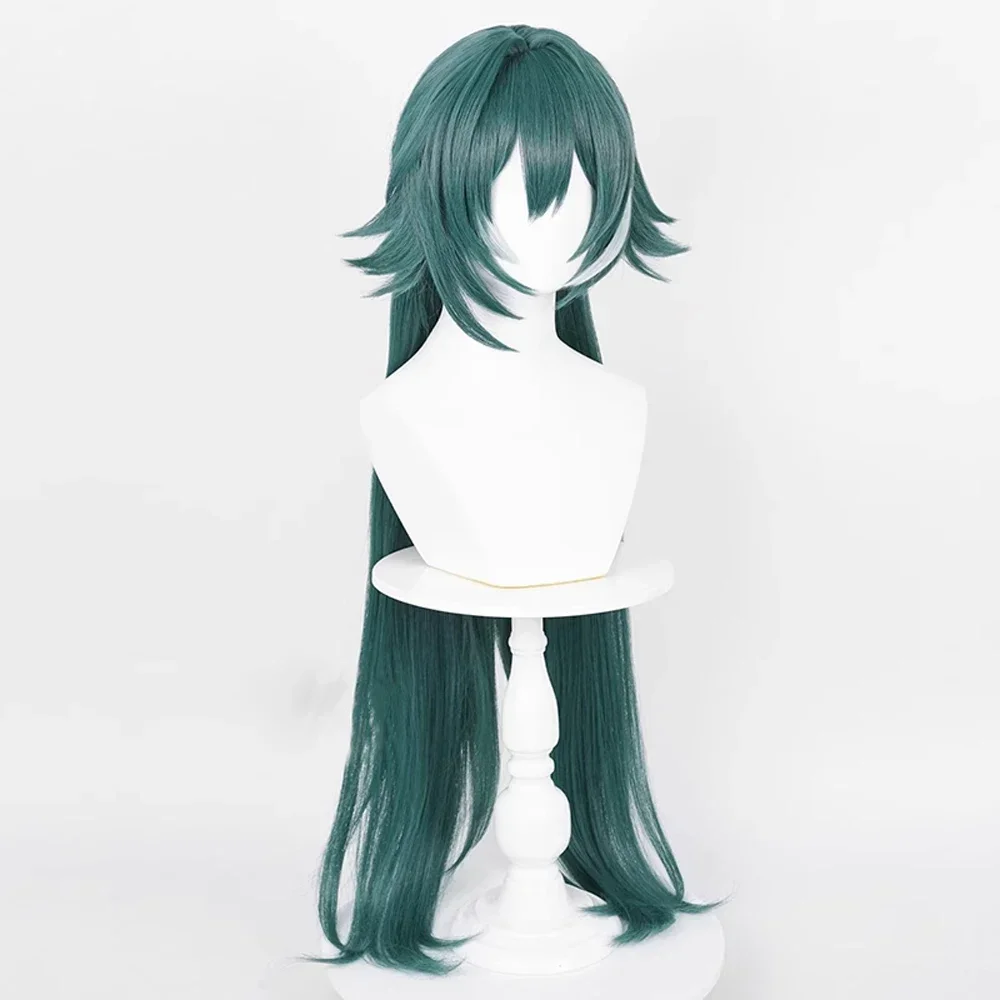 Парики Honkai Star Rail Yukong синтетические длинные прямые темно-зеленые волосы для