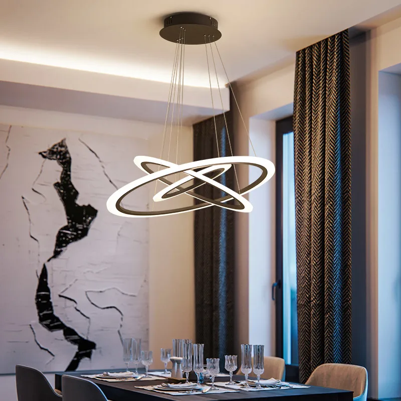 Люстра Omicron LED черная/белая