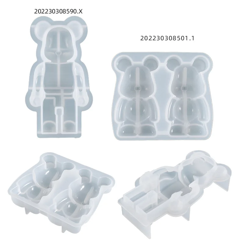 Standing Half-Bear Resin Epoxy Mold Crystal Decoration For DIY Silicone Mold Making Tools