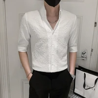 2022 camisas de hombre blackwhitespring quality long sleeve solid color shirts for men clothing slim fit office blouses s 4xl