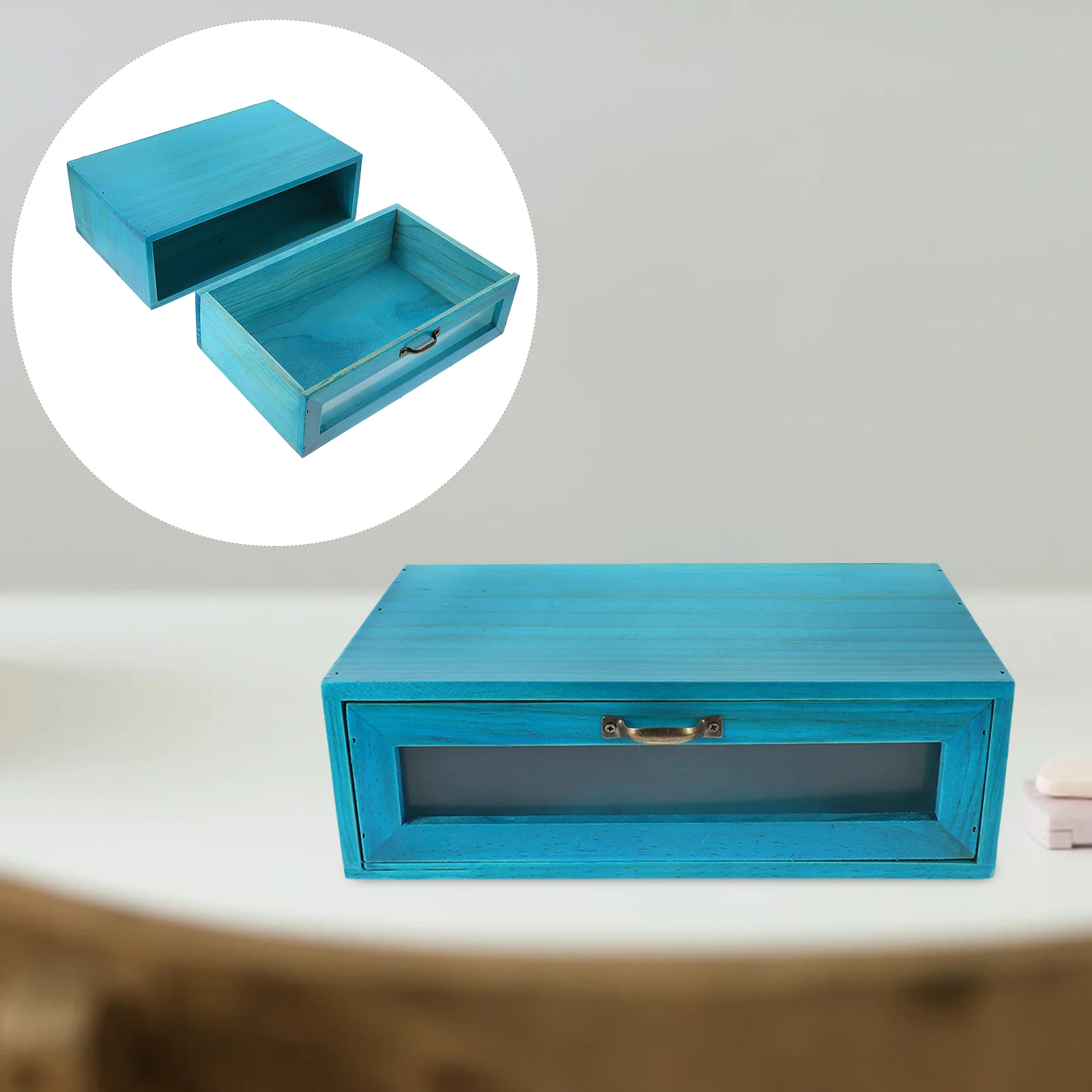 

Drawers Dresser Makeup Organizer Box Tabletop Small Cabinet Wooden Sundries Storage Desktop Office