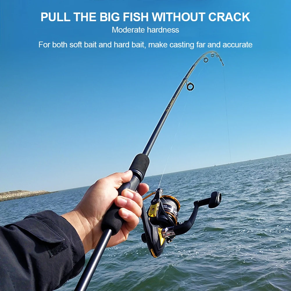 

New Portable Fishing Rod 1.6/1.8/2.1m Carbon Fiber Lightweight Spinning Rods Baitcasting Rods EVA Grip Freshwater Saltwater Rods
