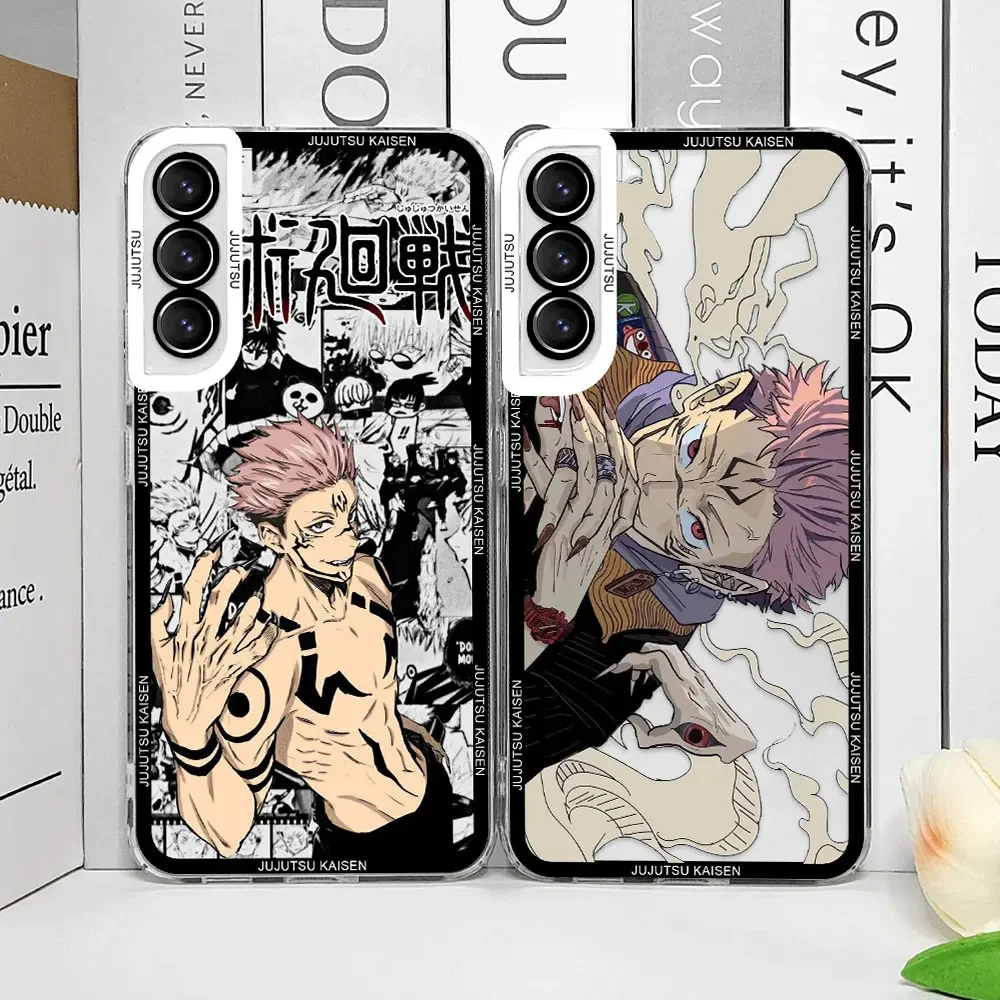 Аниме Чехол для Samsung Galaxy S22 S20 S21 S23 S24 Ultra Plus FE прозрачные чехлы Yuji Itadori Gojo Satoru