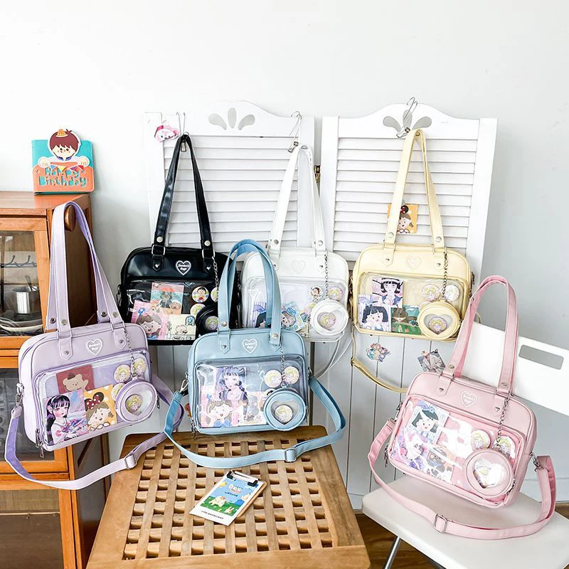 

Japanese Style Itabag Kawaii Shoulder Bag Large Capacity Messenger Bag Square Women Cross Bag For 18-25 Year Old Girl Anime Fan