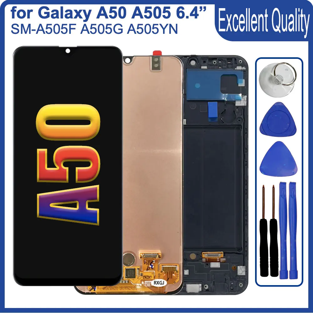 ЖК-дисплей AMOLED для Samsung Galaxy A50 A505 сменный сенсорный экран с дигитайзером A505F