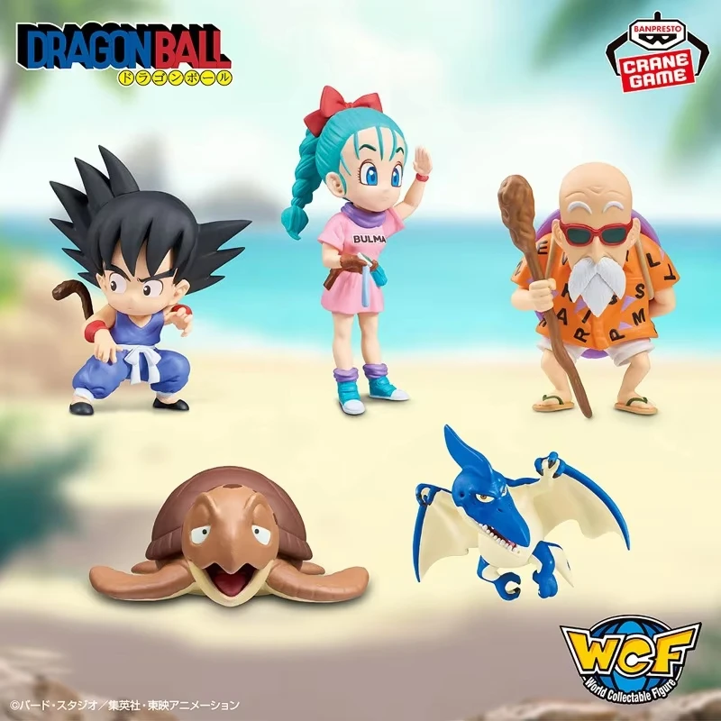 Фото В наличии оригинальные модели BANDAI BANPRESTO WCF Dragon Ball Childhood Edition: Сон Гоку, Мастер Роши, Бульма — аниме-фигурки, подарки. №2